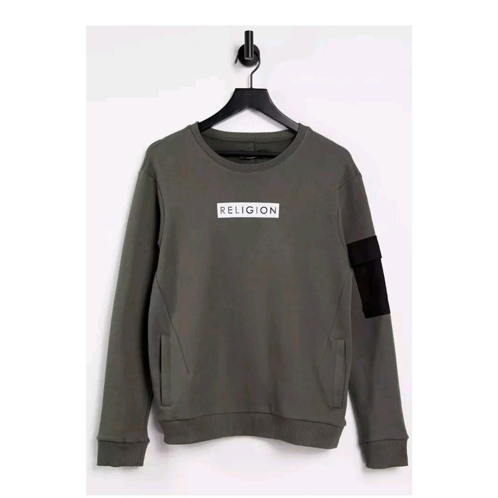 Religion London Long Sleeve Logo Print French Terry Men's Sweatshirt Size XL